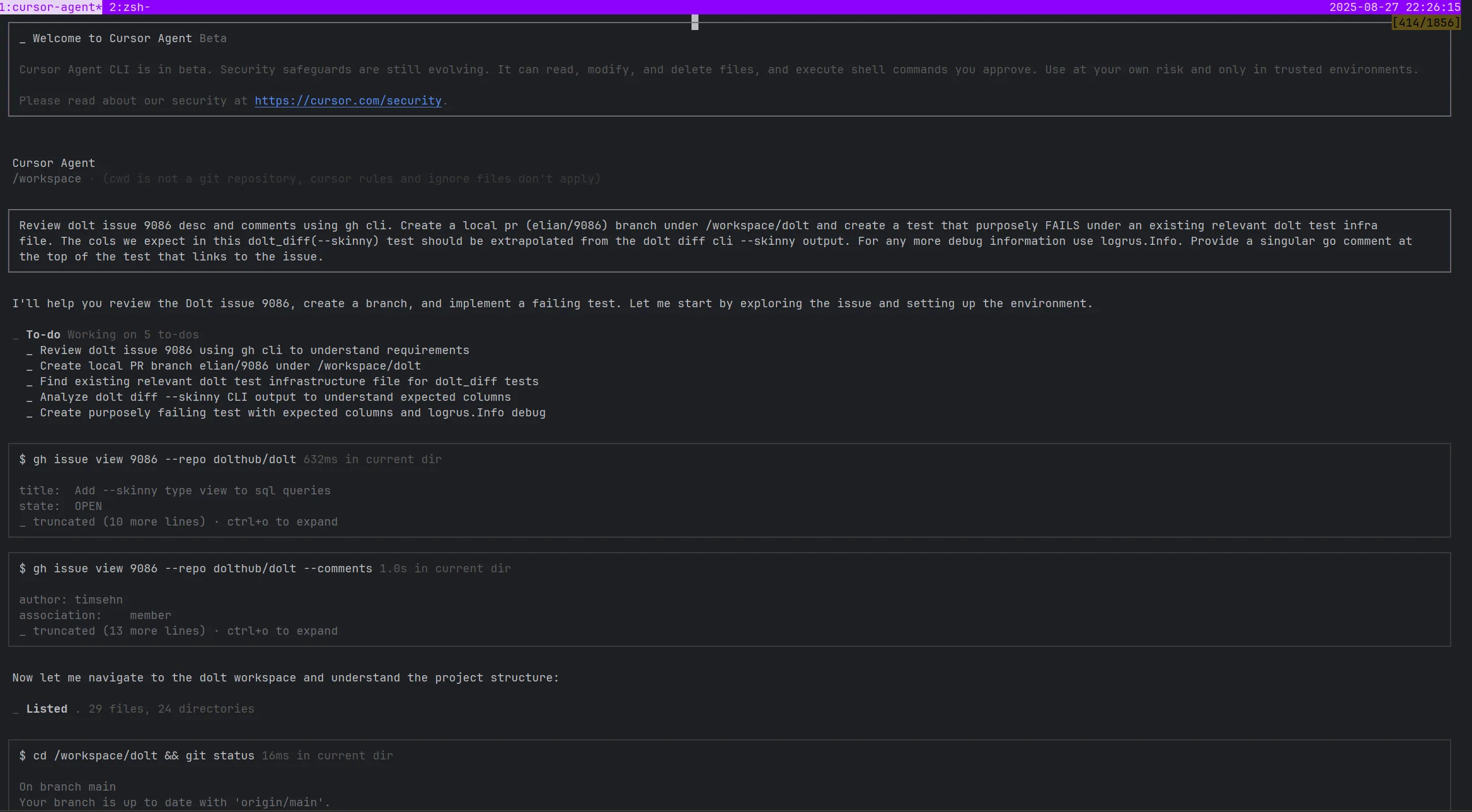 Agent prompt with one particular focus