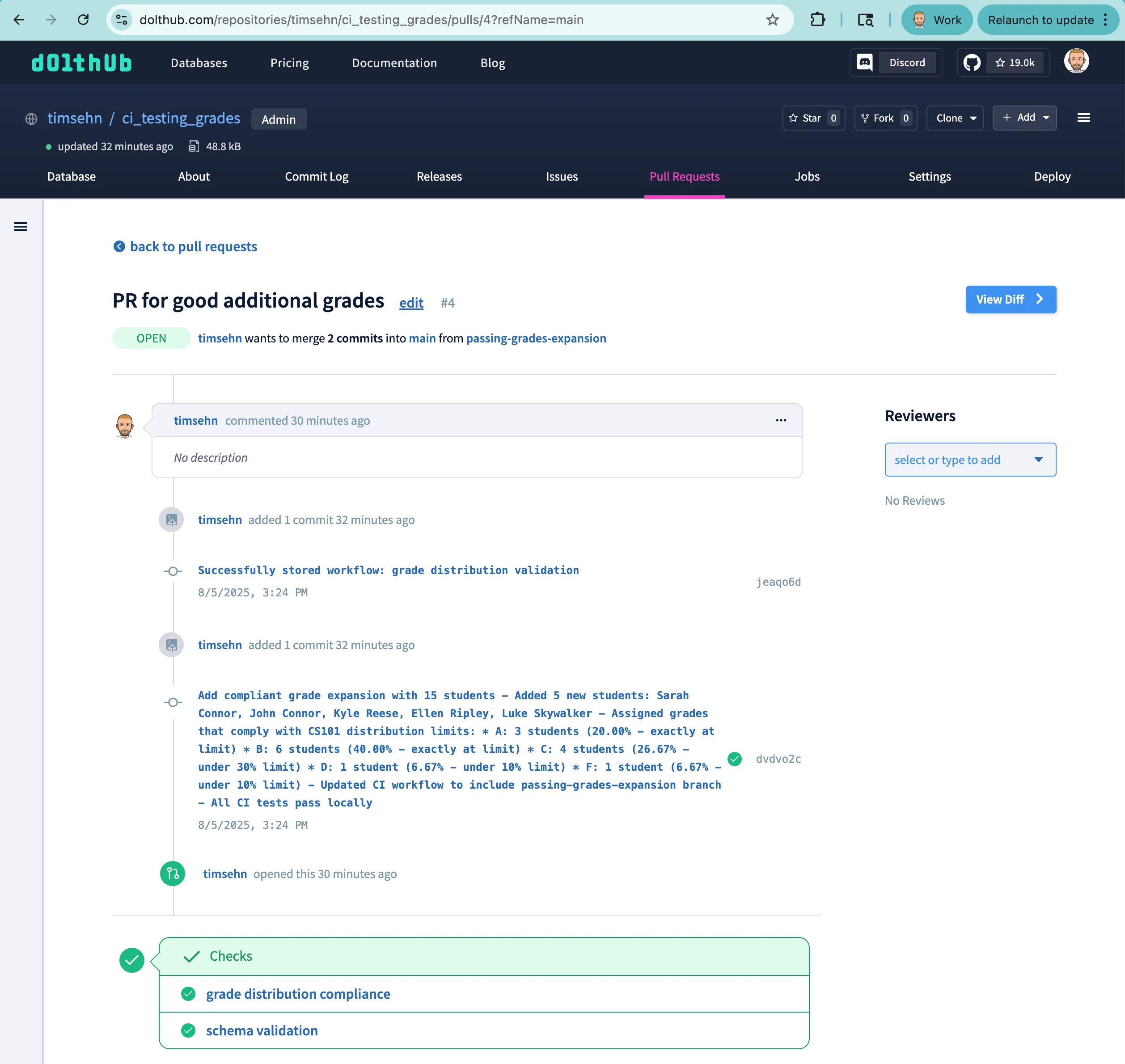 PR with Passing Tests