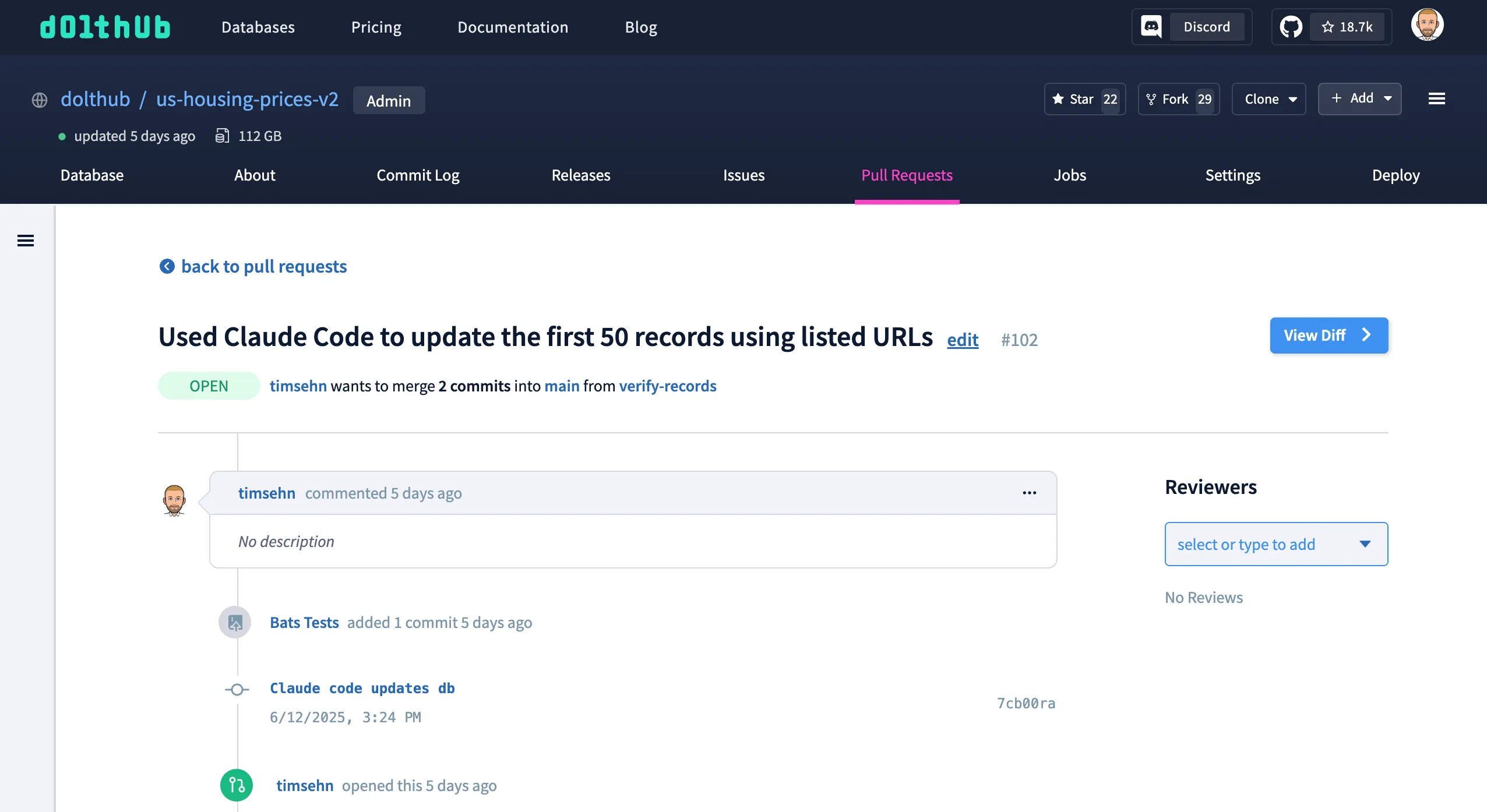 Claude Code's DoltHub PR