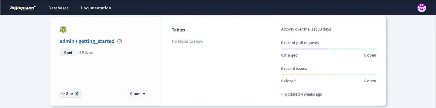 DoltLab instance with custom logo