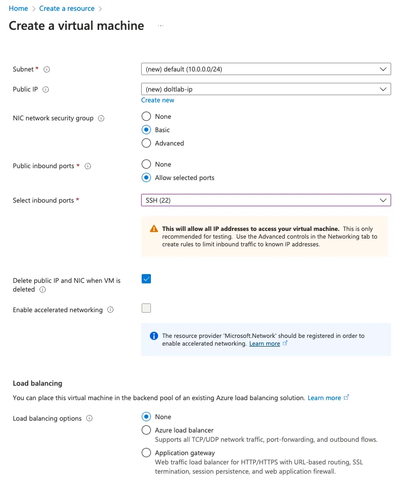 Create virtual machine step 5