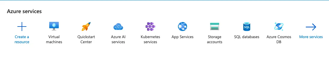 Select create virtual machine from service list