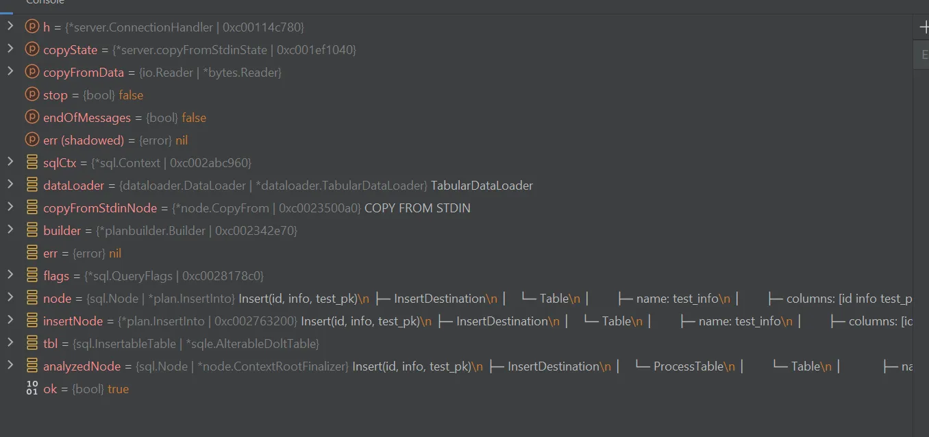 DebugString() in the GoLand debugger