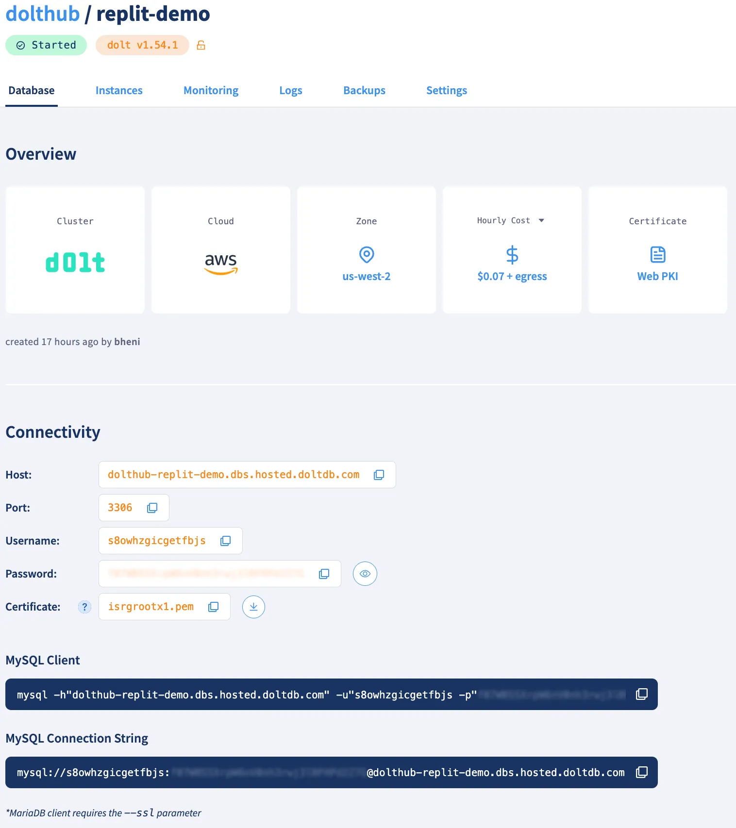 Hosted Connection Page