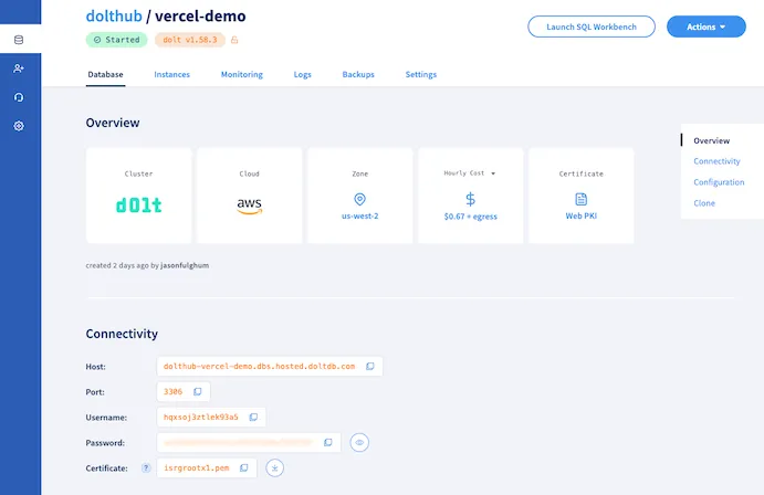 Hosted Dolt: Deployment UI