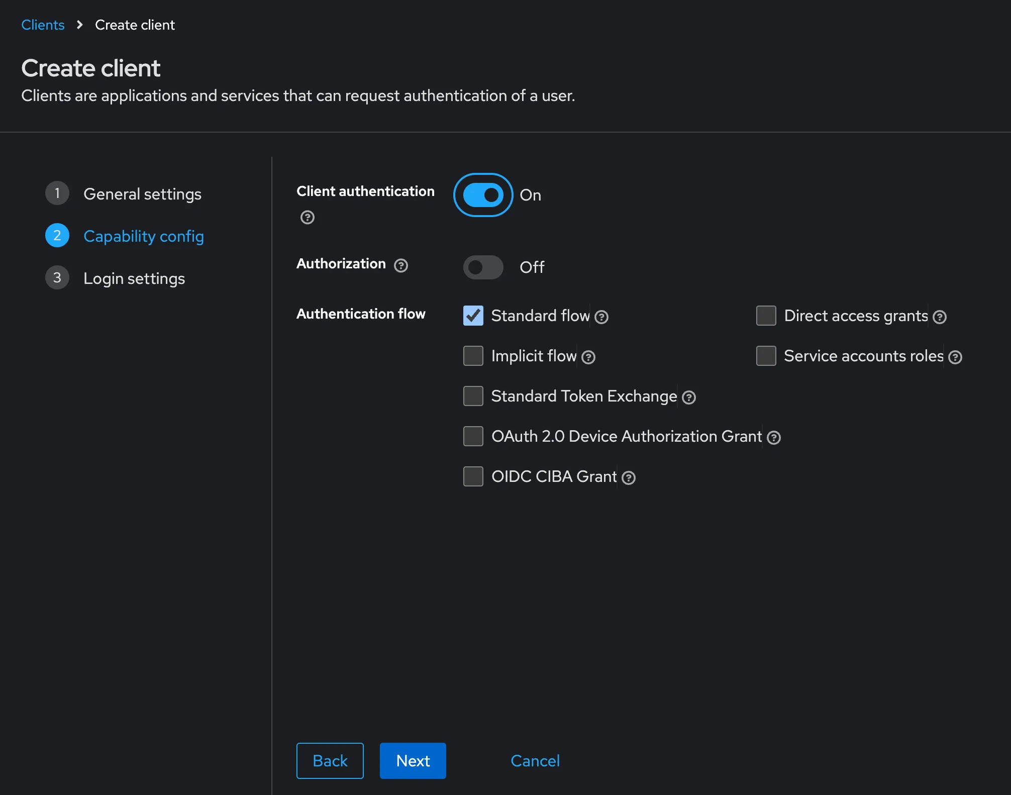 Keycloak create client 2