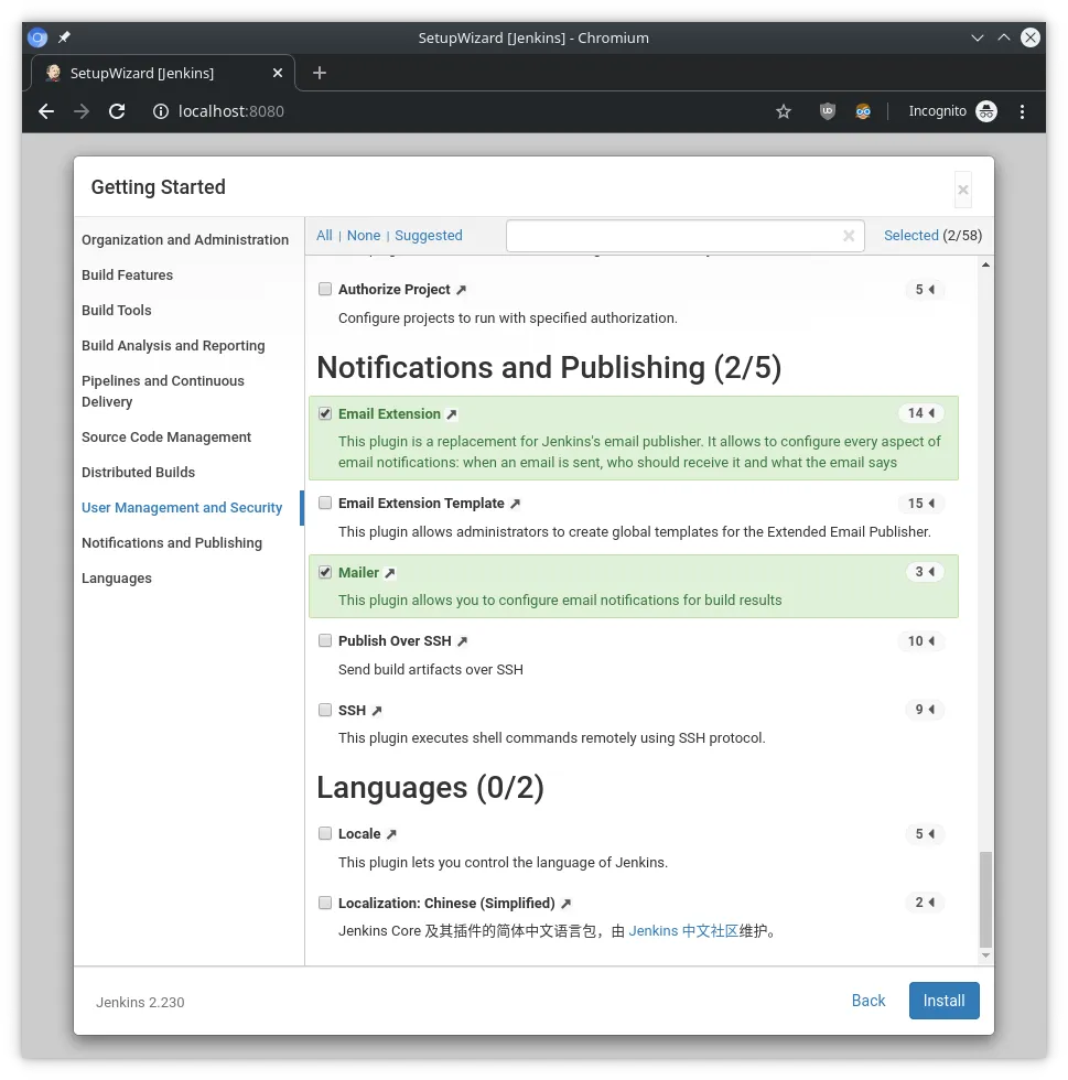 Jenkins plugin setup