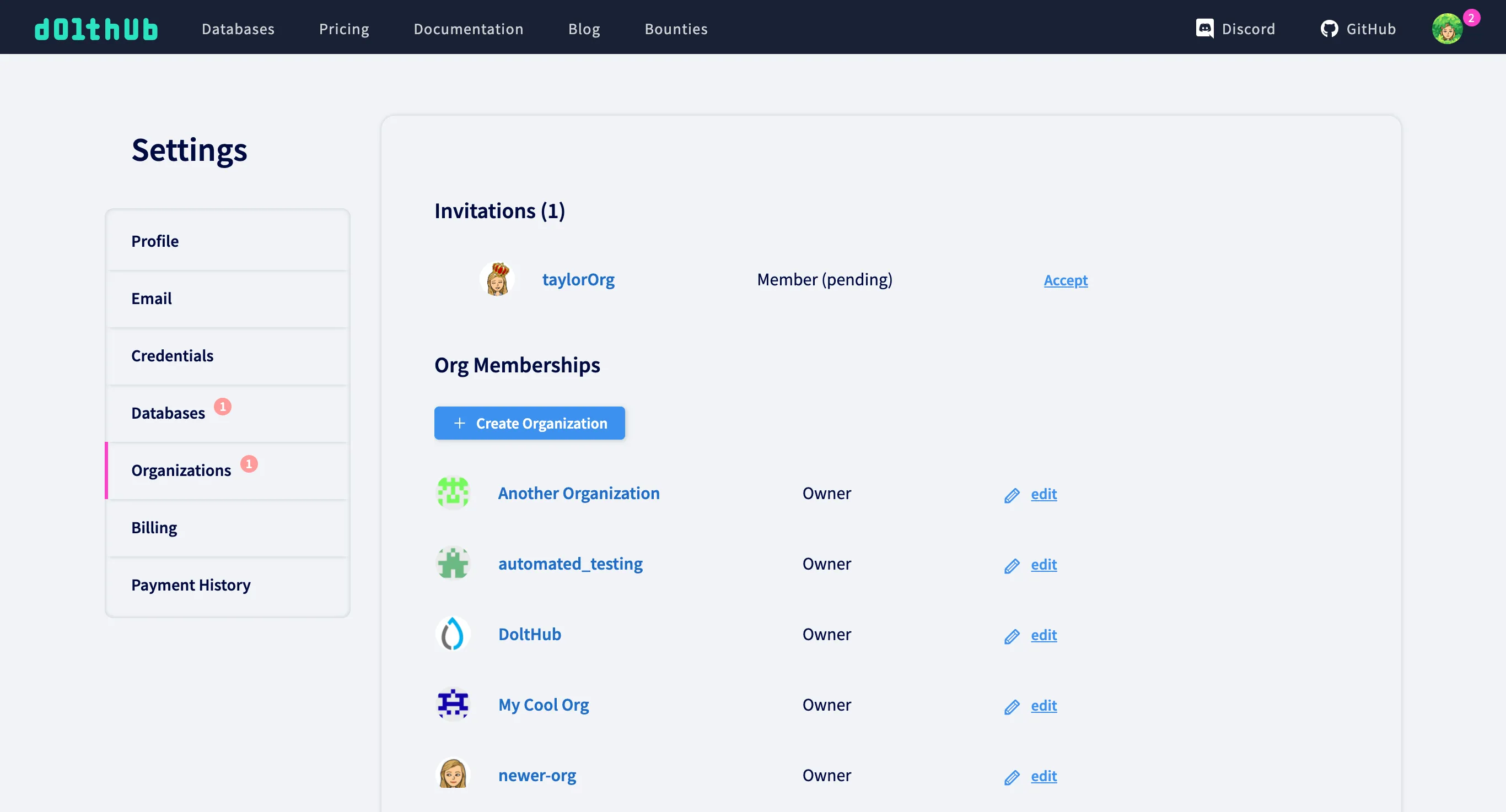 Invitation notifications
