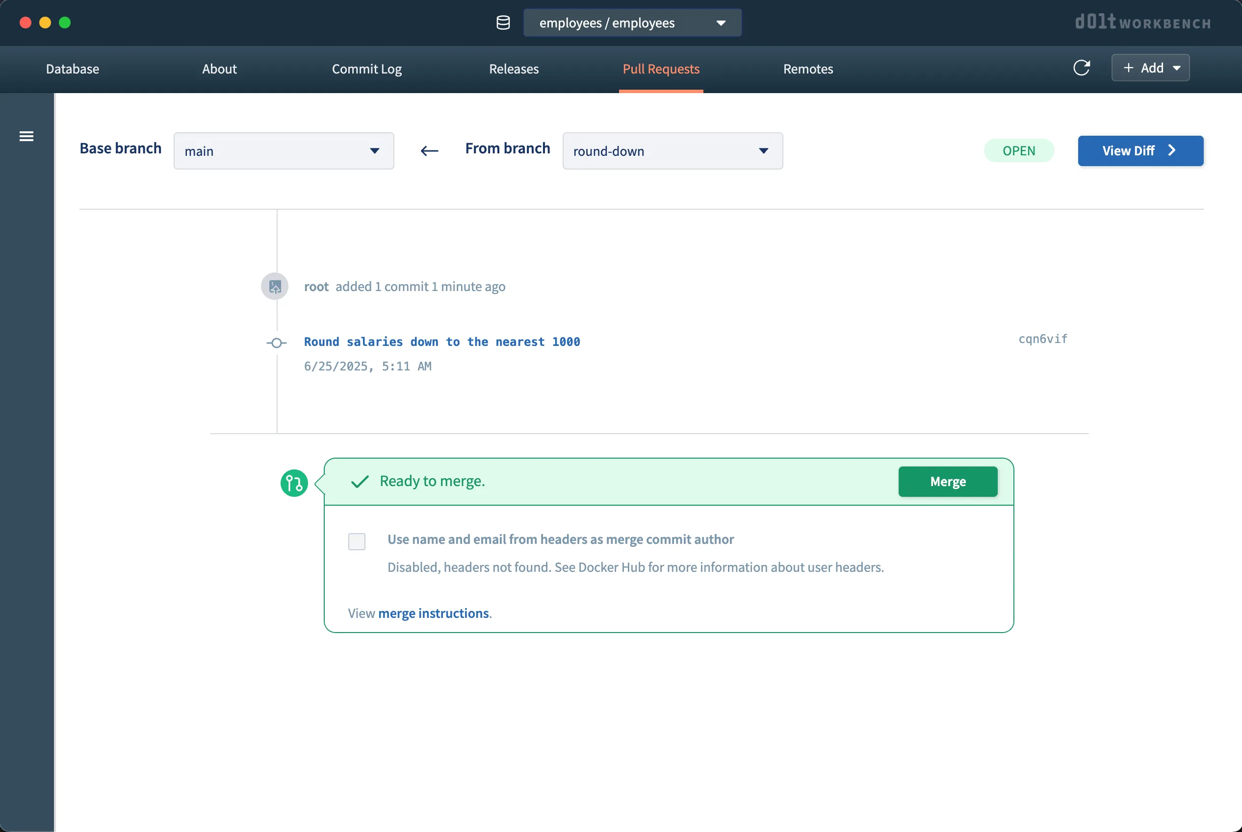 Round down pull request