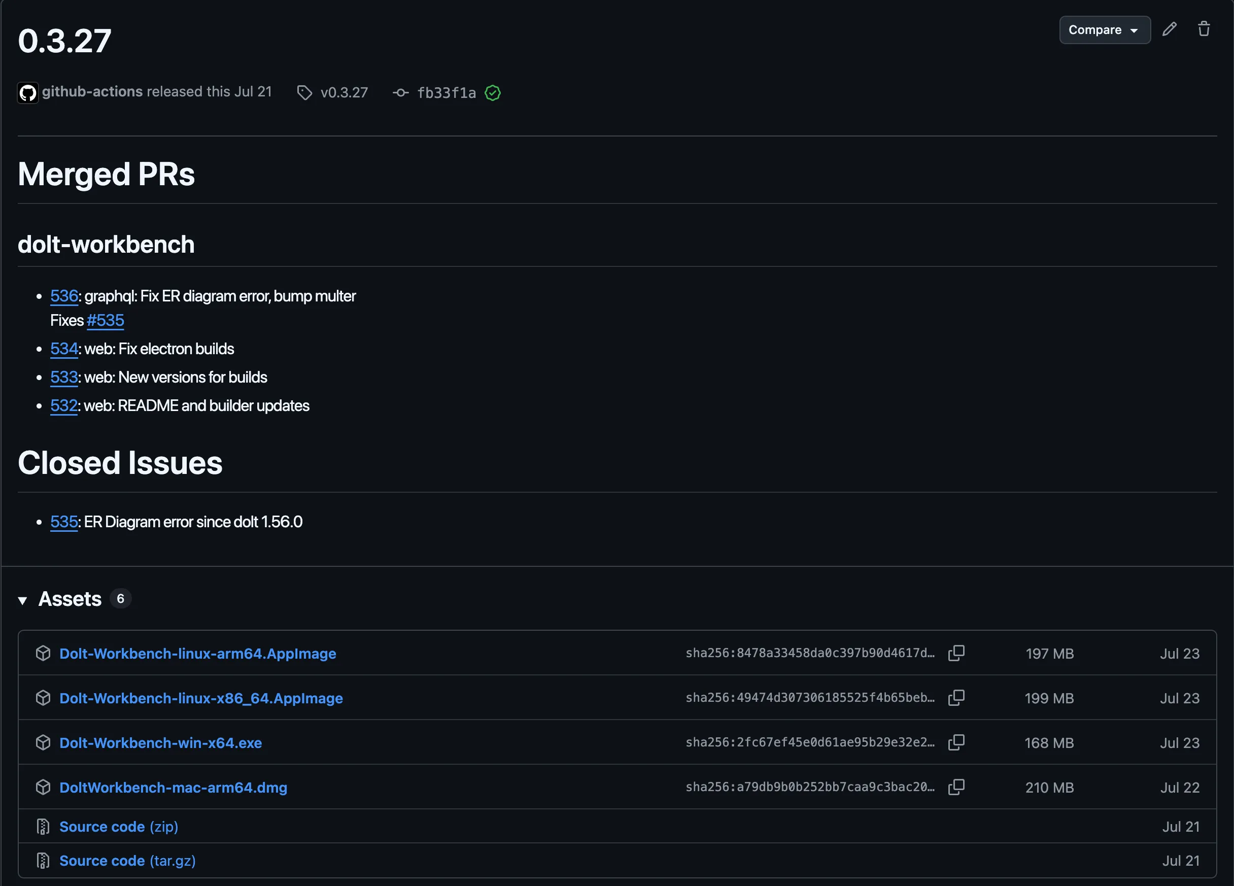 Workbench Release Example