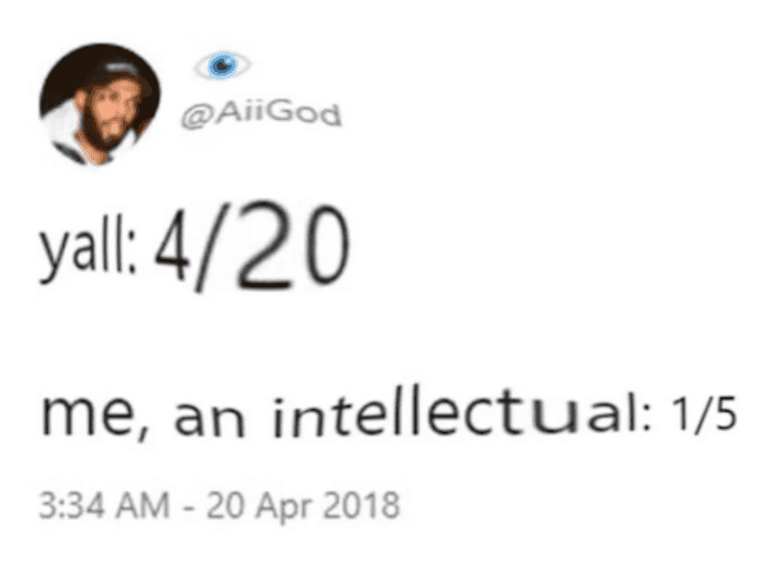 4/20 is 1/5 is 20%