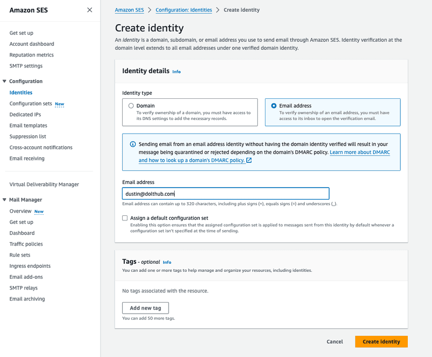 Create identity example