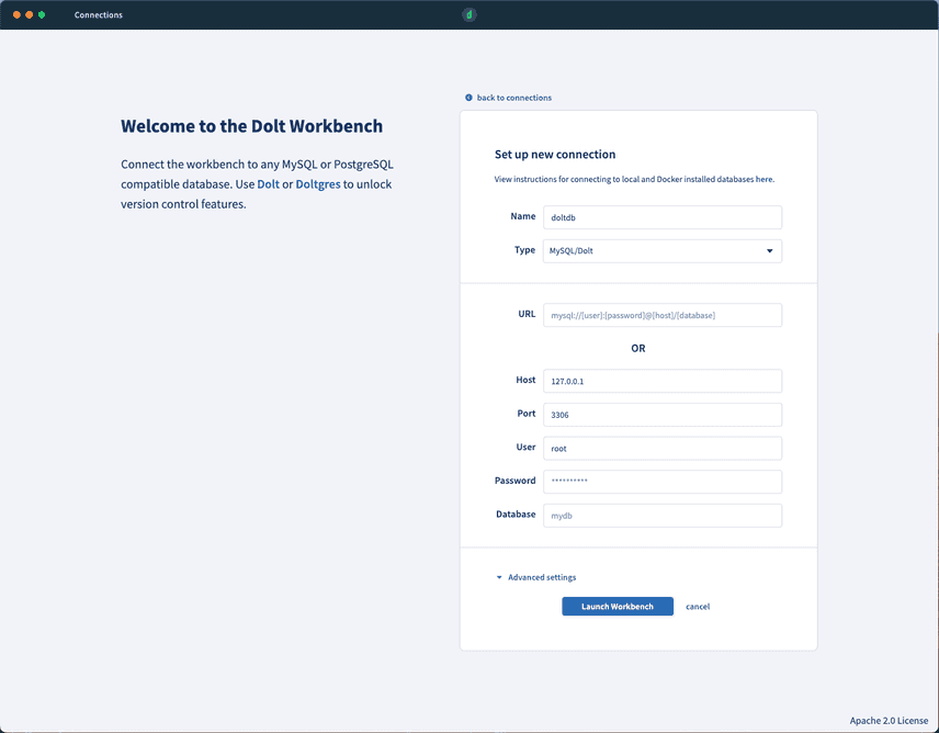 connect to dolt sql server