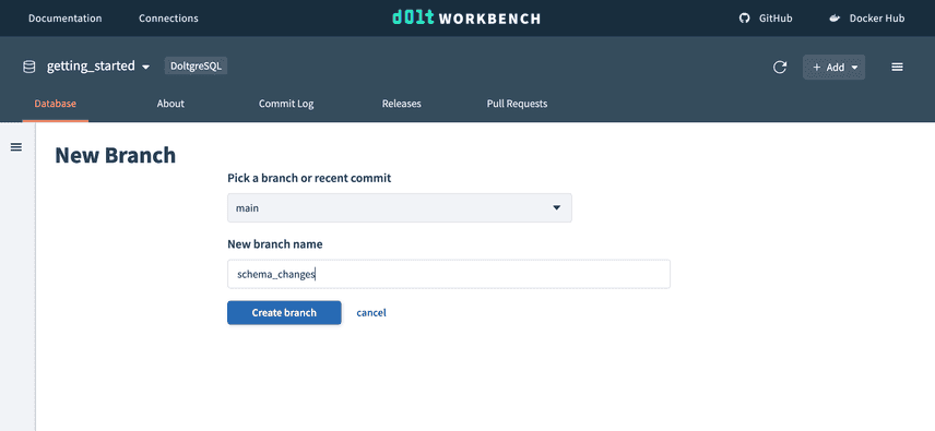 Doltgres create schema branch