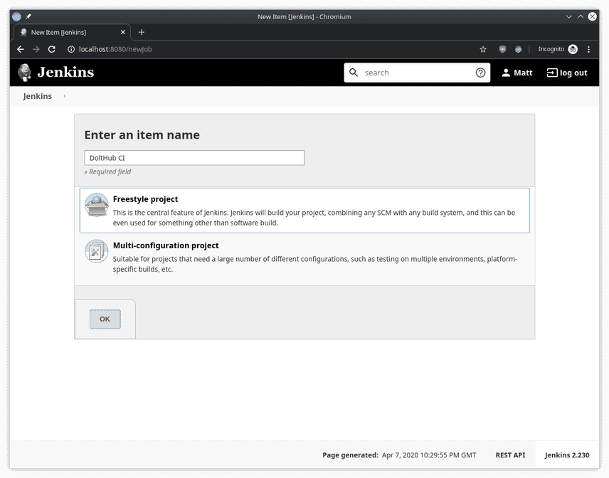 Creating the DoltHub CI job