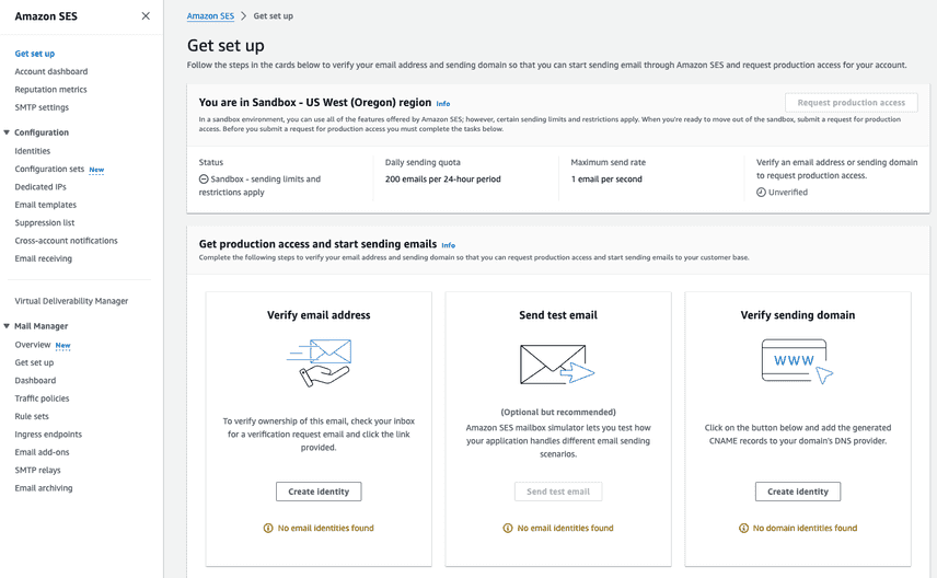 Get set up page