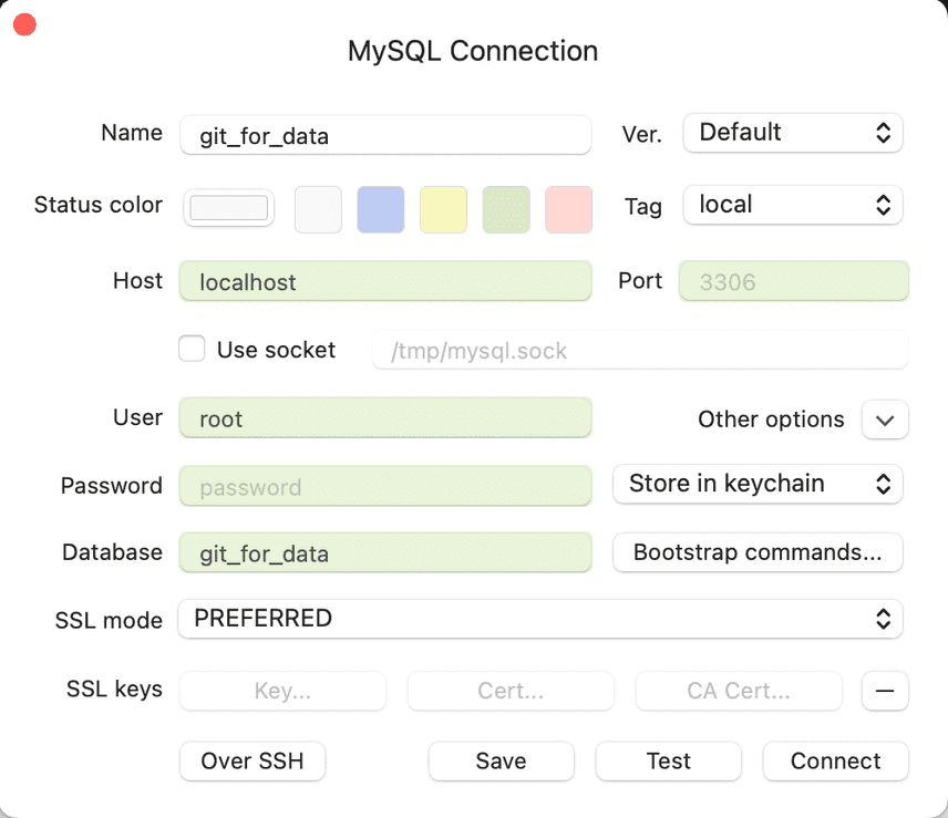 TablePlus Connect