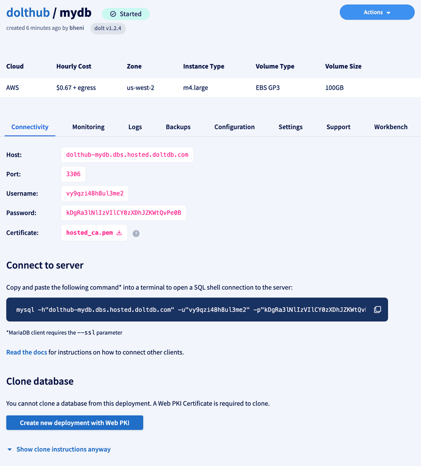 Hosted Database Connectivity