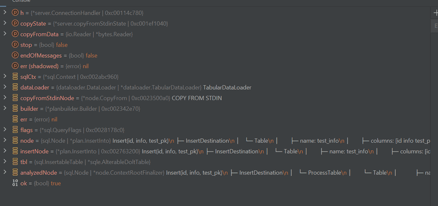 DebugString() in the GoLand debugger