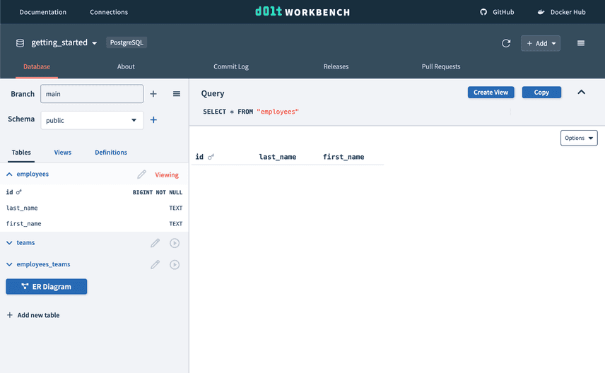 Postgres new tables