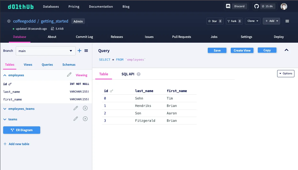 DoltHub database has changes